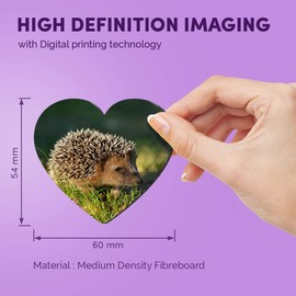 1 x Heart MDF Magnets - Hedgehog Animal Garden Wildlife 45311