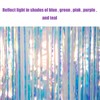 2 Pcs Iridescent Tinsel, Iridescent Backdrop, Holographic Tinsel Foil Fringe