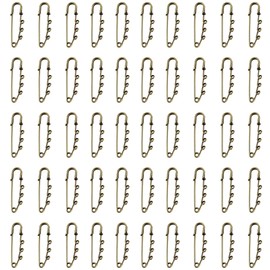 Framendino, 50 Pack 2 Inch Bronze Large Safety Pins Iron Brooch with 3 Loops Metal Pins Brooch for DIY Garment Blankets Skirts Knitted Fabric Crafts