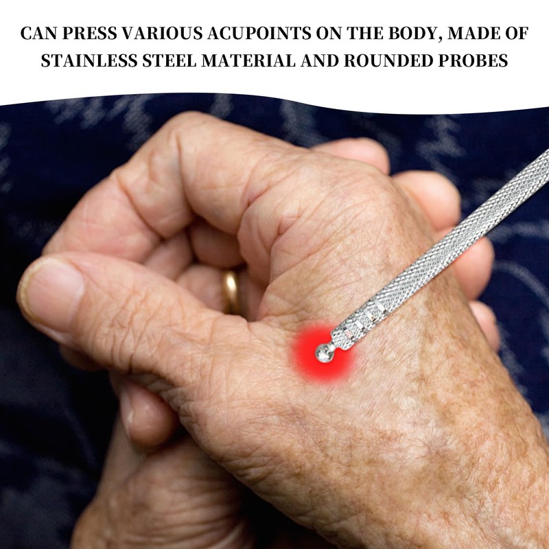 2 Pieces Stainless Steel Finger Press Rod, Manual Massage Tool,