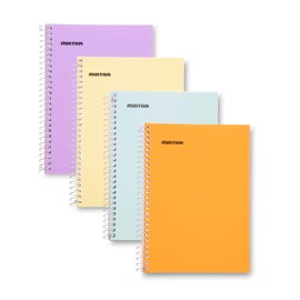 Mintra Office Small Spiral Notebooks (5x7 Side Spiral 4pk, Pastel)