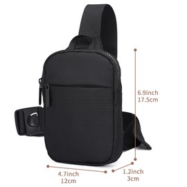 Lizbin Small Sling Bag for Women and Men, Sling Purse Fanny Pack, Crossbody Bag Mini Crossbody Chest Bag, Crossbody Sling Bag Belt Bag, Lightweight Crossbody Fanny Packs for Travelling Hiking (Black)