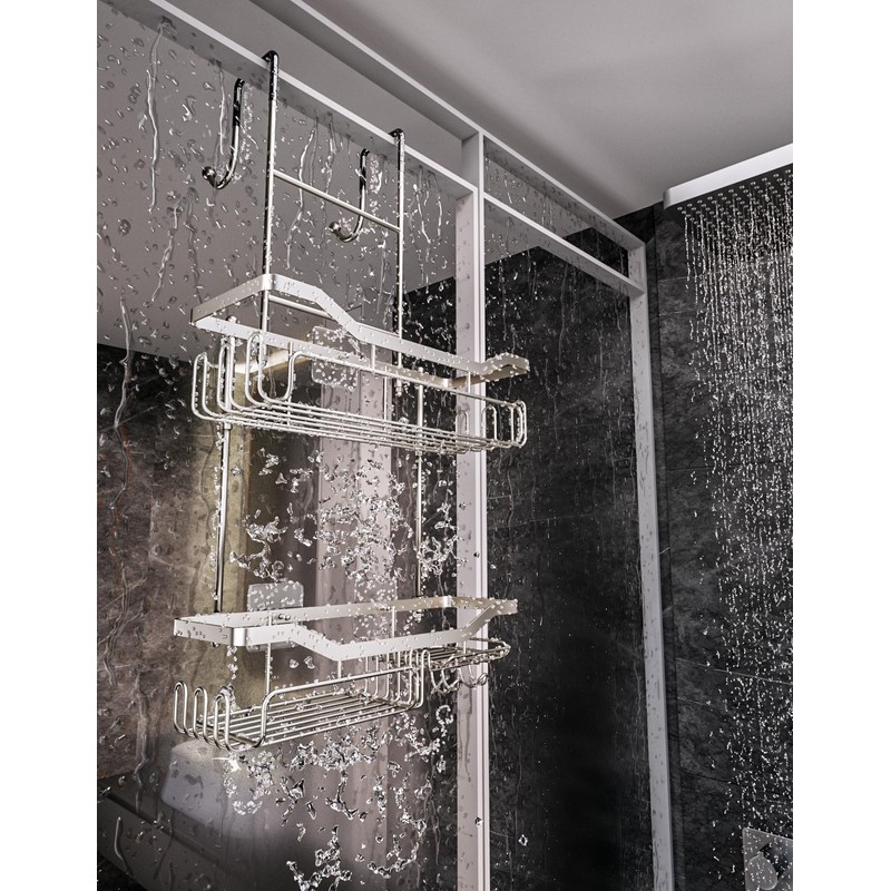 HapiRm Hanging Shower Caddy Over the Door with Soap Holder,