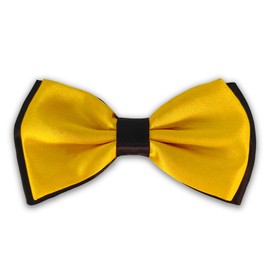 AUSUAYA Men's Tuxedo Bow Tie, Boys Bow Tie for Casual Graduation or Wedding Party BT-BYB2, Yellow with black, One Size