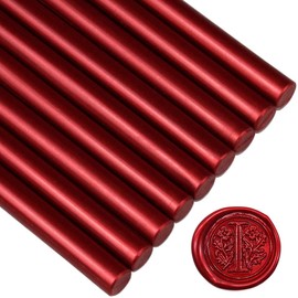 Sealing Wax Rod Sparkles Blood Red for Standard Size Glue Gun - Pack of 12