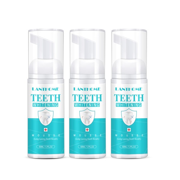 LANTHOME White Foam Teeth Whitening Products (3PCS) Easy to Use