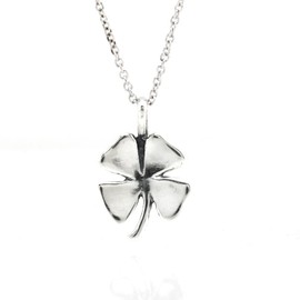 Sterling Silver Tiny Clover Charm Necklace, 18"