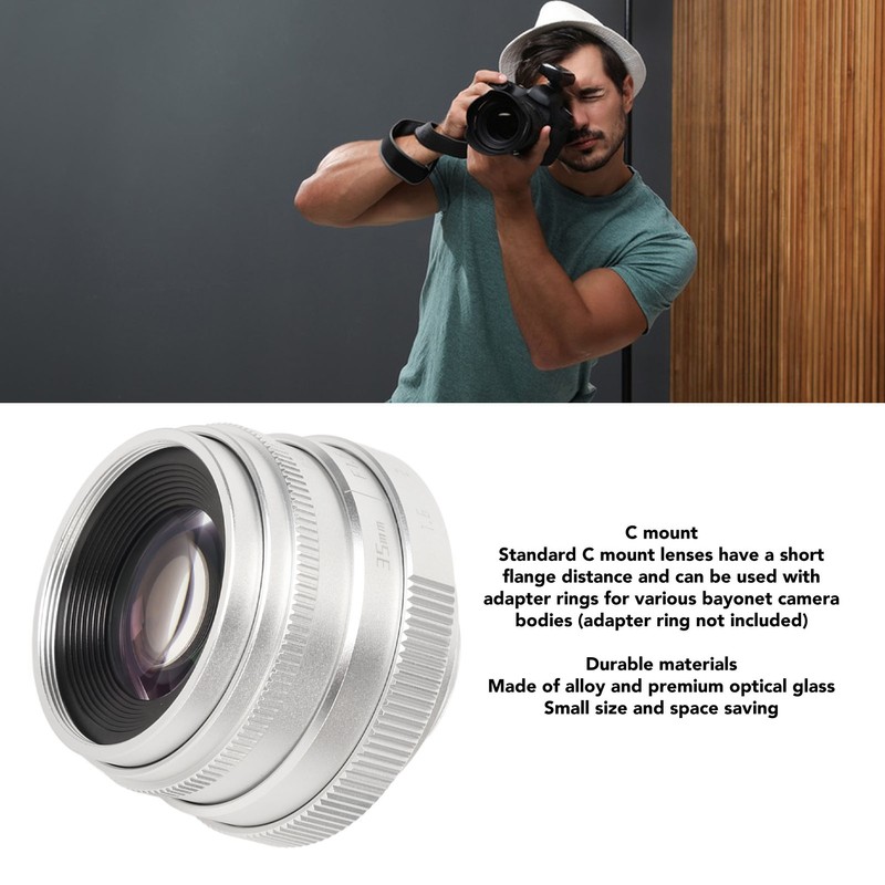 35mm Manual Focus Lens F1.6 C Mount Large Aperture Manual