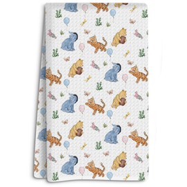 Classic Winnie Kitchen Towel, Pooh Tea Towels Gifts for Women, Birthday Gifts for Lovers, Funny Pooh Kitchen Tea Towels, Party Towel Decorations 16×24 Inch
