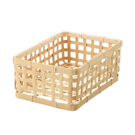 MUJI MDC77A2S Bamboo Woven Basket Natural, Approx. Width 8.3 x Depth 11.8 x Height 4.7 inches (21 x 30 x 12 cm)