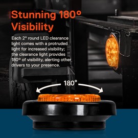 TRUE MODS 4pc 2" 12V Amber + Red Round LED Clearance Side Marker Light Kit [DOT Approved] [Reflector Lens] [Grommet & Plugs] [Flush-Mount] [Waterproof IP67] for Boat Trailer Semi Truck RV Peterbilt
