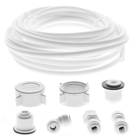 SPARES2GO Water Supply Pipe Tube + Fridge Connector Kit for LG American Style Double Fridge/Refrigerator (1/4" Pipe)