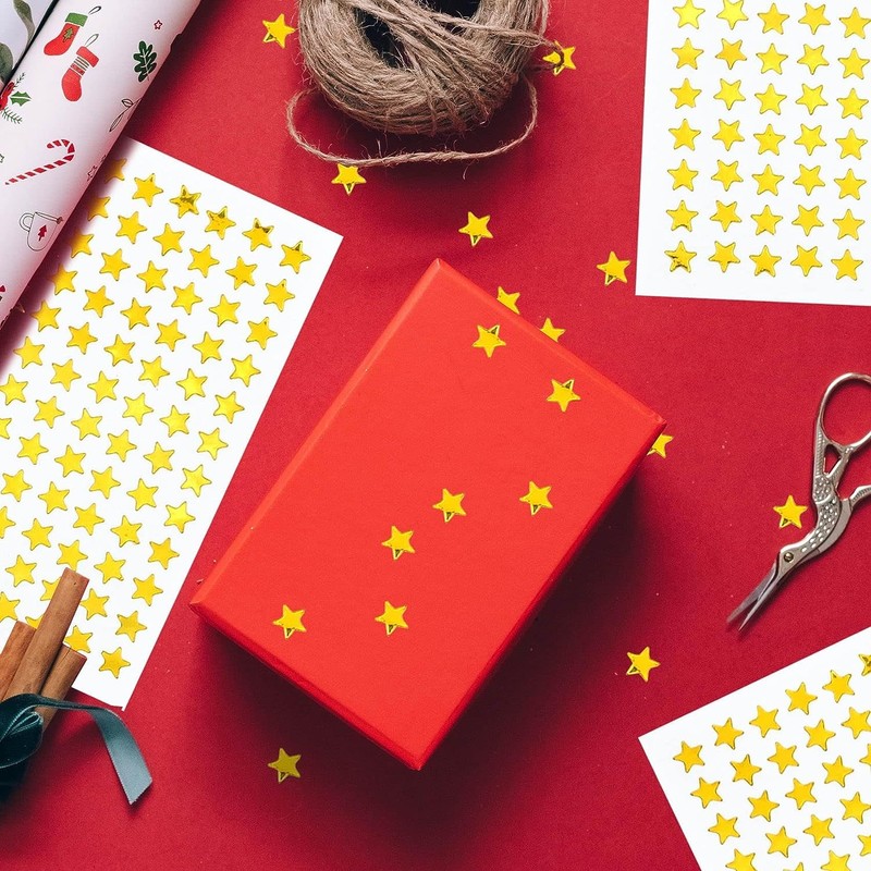 4320 Pack 40 Sheets Tiny Gold Star Stickers, 0.3" Diameter