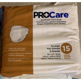 ProCare Adult Brief Tab Closure XL 15/pack