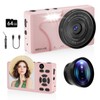 64MP 4K Vlogging Camera, 64GB Fast Autofocus Digital Camera with