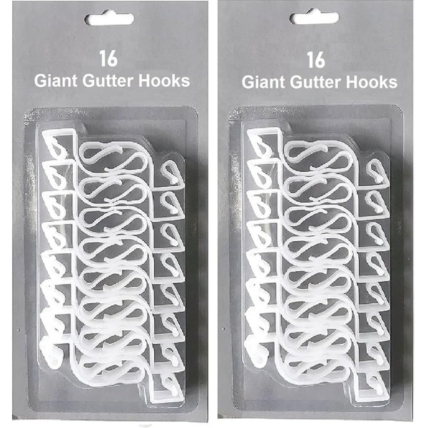 UKDeals Direct Gutter Hooks for Hanging Outdoor Christmas Xmas String Lights/Rope Lights Gutter Clips (Pack of 32 Clear)