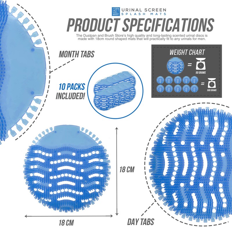 Urinal Screen Splash Mats, Scented Toilet Deodorizer and Urinal Splash