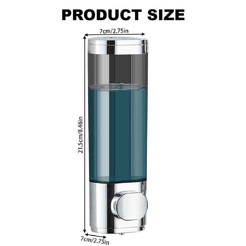 300mL Soap Dispenser,No Drill Shampoo Dispenser Set Wall Mounted for