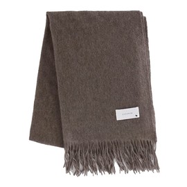 Makokka Stole, Large Size, 100% Cashmere, Plain, 78.7 x 23.6 inches (200 x 60 cm), brown (light brown)