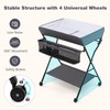 INFANS Baby Changing Table with Wheels, Portable Folding Diaper Station