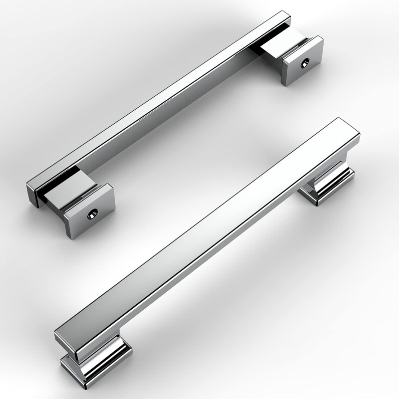 Amerdeco 10 Pack Polished Chrome Cabinet Pulls 5 Inch(128mm) Hole