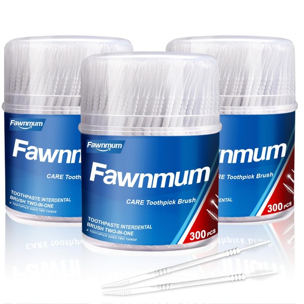 Fawnmum Toothpick Brush, Toothpaste Interdental Brush Two-in-One, Soft Bristle Dental