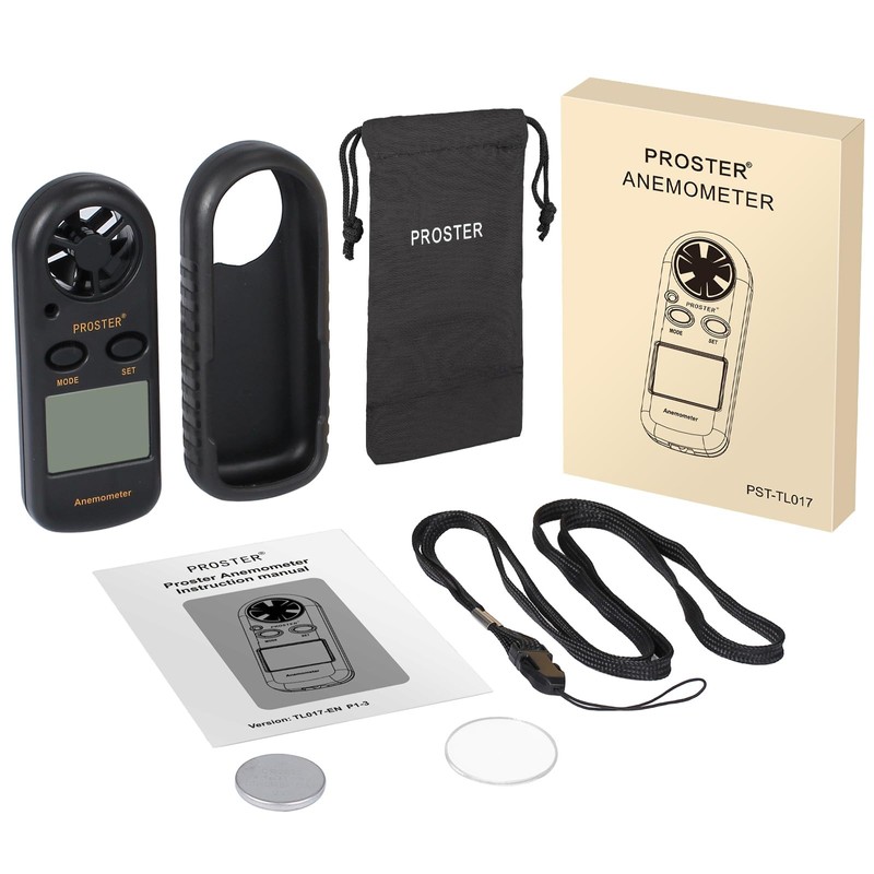 Proster Anemometer Digital LCD Wind Speed Meter Gauge Air Flow