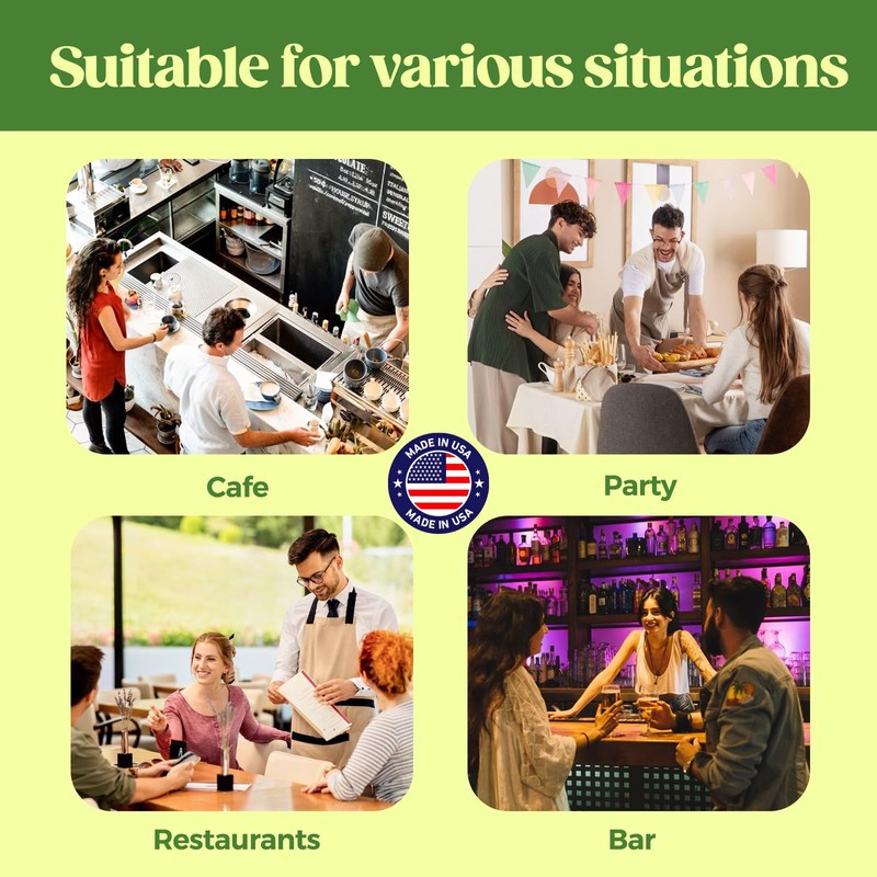 Glotoch Express 500 PCS Individually Wrapped Green Plastic Straws, 10.25''