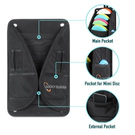 LUCKY CLOVER Disc Cart Putter Pouch: Disc Golf Cart Pocket Pouch for Discs and Disc Golf Accessories, Easily Secure to Disc Golf Cart Handle with Strap, Fits Most Disc Golf Carts