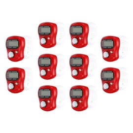 Hitopin 10 x Finger Tally Counter, Electronic Finger Counter, Finger Counter Clicker Row Counter, 5 Digit Mini Hand Counter, Lap Track Handheld Counter, for Inventory, Sports, Marketing, Golf (Red)