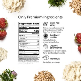 Promix Whey Protein Isolate Powder, 31g Grass Fed Whey Isolate, 6.6g BCAAs, Gluten Free, Keto Friendly, Strawberry Milk, 2.5lb