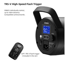 JINBEI SPARK-400D 400Ws GN66 Studio Strobe Flash Light,Recycle Time in 0.1-0.9 Sec,Built-in 2.4G Wireless with Bowens Mount LED Modeling Lamp Photography Flashes, Include 2.4G Wireless Trigger