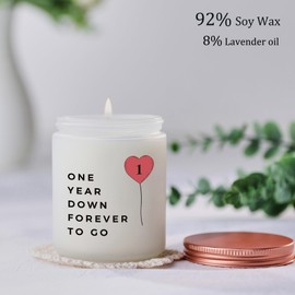 One Year, 1st, 1 Year, First Anniversary Candle Gifts for Him Her Couple- Best Happy Paper Anniversary Girlfriend Boyfriend Wife Husband Romantic Gift