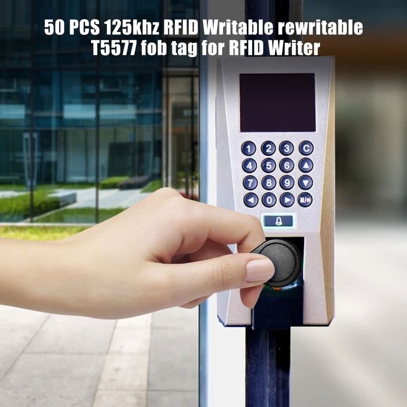 50pcs ID 125KHz RFID Writable Rewritable T5577 Key Fob for