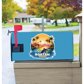 Roatan Honduras Design B Souvenir Magnetic Mailbox Cover