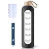 PROBTTL 32 Oz Borosilicate Glass Water Bottle with Time Marker