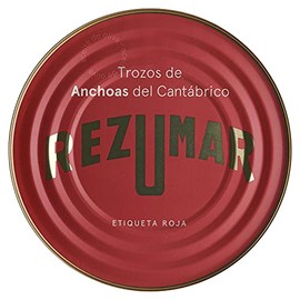 Rezumar - Anchoas Etiqueta Roja - Cantabrian anchovy fillets in pieces in olive oil - 520 g
