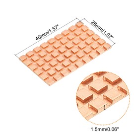 sourcing map Copper Heatsink with Conductive Thermal Pads for Solid SSD Cooler 40 x 26 x 1.5 mm