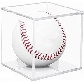 Baseball Ball Case Sign Commemorative Home Run Ball Collection Acrylic Display Case Protection Exhibit Dustproof (Transparent Base)