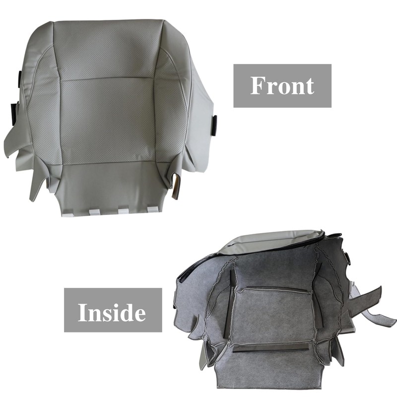 ATUOTPO Driver Side Bottom Leather Perforated Seat Cover Gray #LA15