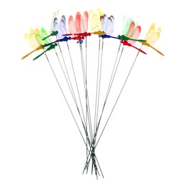 36 Pcs Dragonfly Stakes Dragonflies On Sticks 3D Artificial Dragonfly Patio Garden Decor Yard Planter Colorful Whimsical Dragonfly Ornaments Plant Stems for Flower Pot Dragonfly Party Supplies Crafts