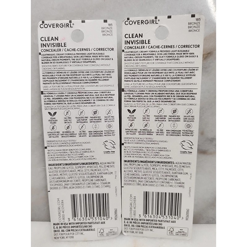 COVERGIRL 2 - Covergirl Clean Invisible Concealer 185 bronze