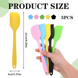Teigschaber Set Silikon,Silikon Spatel, Teigspachtel,Teigschaber Silikon,5 Stück Hitzebeständige Spatel mit Metallkern, Küchenutensilien für Kochen und Backen, Antihaftbeschichtet, Leicht zu Reinigen