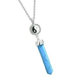 Magic Human Positive Energy Gifts for Women- Yin Yang Necklace - Lucky Crystal Point Wand Spiritual Amulet