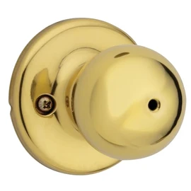 Weiser Yukon Brass Door Knob, Interior Door Handles/Privacy Knobs for Bedroom and Bathroom Doors, Keyless Bathroom/Bedroom Door Lock, Traditional Home Décor