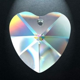 Clear Asfour Heart Suncatcher 40mm, Light Catchers for Windows, Large Crystal Heart - Rainbow Maker Crystal Prism - Crystal Ornaments - Crystal Chandelier prisms (1)