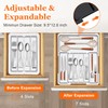 Spaclear Adjustable Kitchen Utensil Organizer Plastic Silverware Drawer Organizer, Expandable