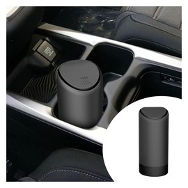 Car Cup Holder Trash Can, Garbage Container Bin with Lid, Leakproof Organizer Dustbin Mini Silicone Garbage Can, Portable Trash Bag Rubbish Bin, Vehicle Waste Bin for Automotive, Home, Office (Black)