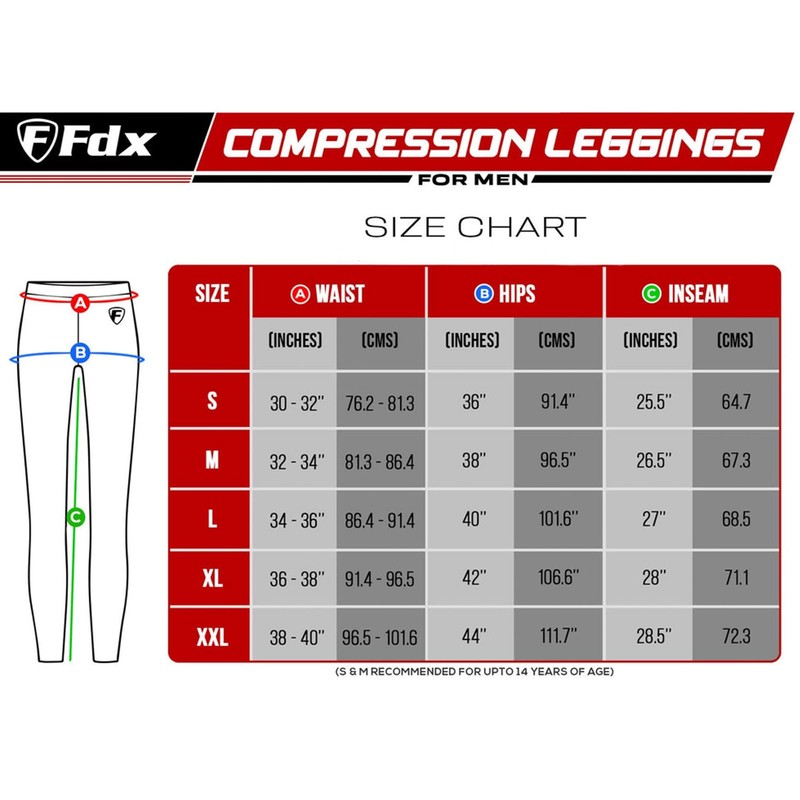 FDX Men Compression Leggings All Season Base Layer Armour Tights