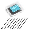 Hoyols Bobby Pins Black, Premium Metallic Hairpins, Secure Hold Wavy Slide Proof Hair Styling Pins Decorative Holder Open Bulk with Case 100 Count, 2 3/8 inch (Black)